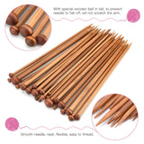 36 PCS Knitting Needles, Single Point Carbonized Knitting Needles Point Protectors DIY Handmade - Top-Down View