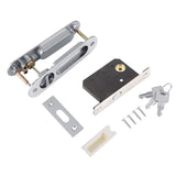 Sliding Door Lock Handle Anti theft with Keys for Barn Wood Furniture Hardware Silver