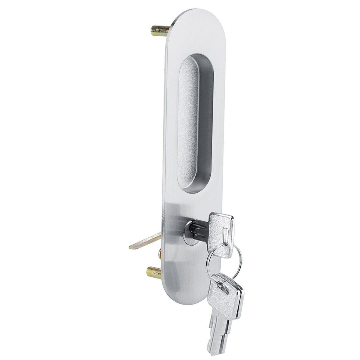 Sliding Door Lock Handle Anti theft with Keys for Barn Wood Furniture Hardware Silver