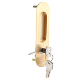 Sliding Door Lock Handle Anti theft with Keys for Barn Wood Furniture Hardware Gold - Top-Down View