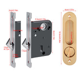 Sliding Door Lock Handle Anti theft with Keys for Barn Wood Furniture Hardware Gold