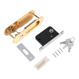 Sliding Door Lock Handle Anti theft with Keys for Barn Wood Furniture Hardware Gold - Extra Image