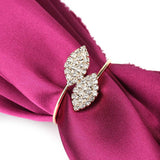 12Pcs Rhinestone Napkin Ring Set Handmade Buckle Holder Wedding Dinner Decoration - Rear View
