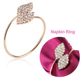 12Pcs Rhinestone Napkin Ring Set Handmade Buckle Holder Wedding Dinner Decoration