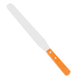 Stainless Steel Wood Straight Spatula Cake Icing Decorating Smooth Tool for Baking Pastry - Side View