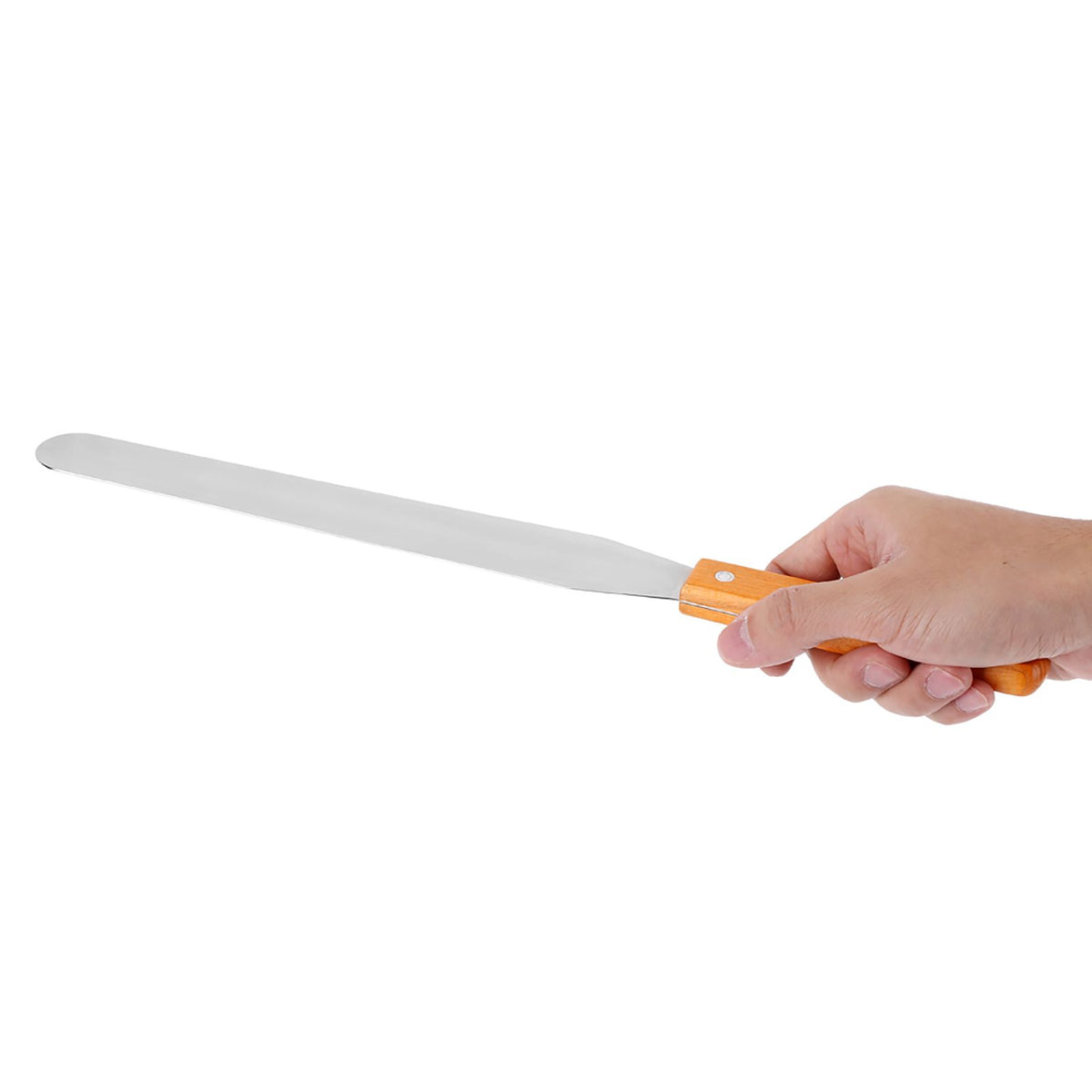 Stainless Steel Wood Straight Spatula Cake Icing Decorating Smooth Tool for Baking Pastry