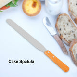 Stainless Steel Wood Straight Spatula Cake Icing Decorating Smooth Tool for Baking Pastry