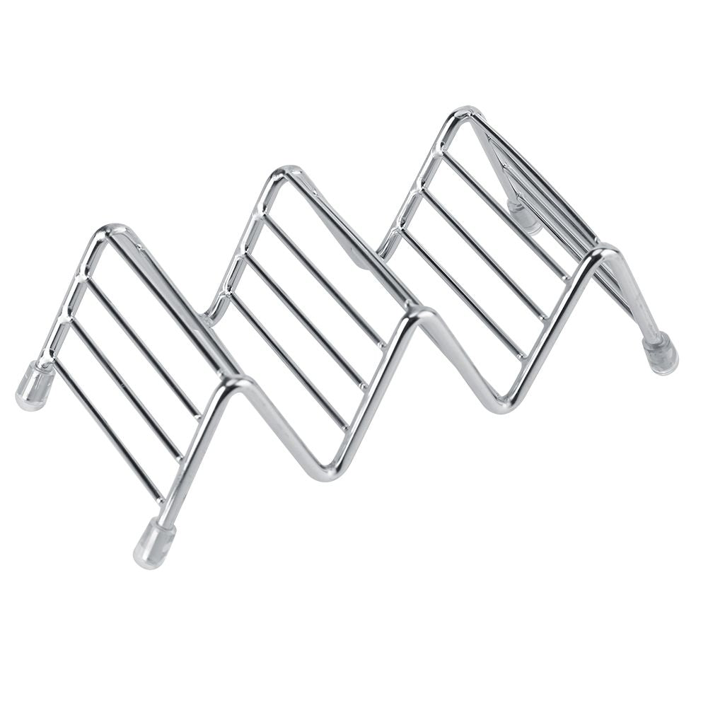Wave Shape Stainless Steel Mexican Taco Holder Display Stand Shell Rack 2-3 Slot