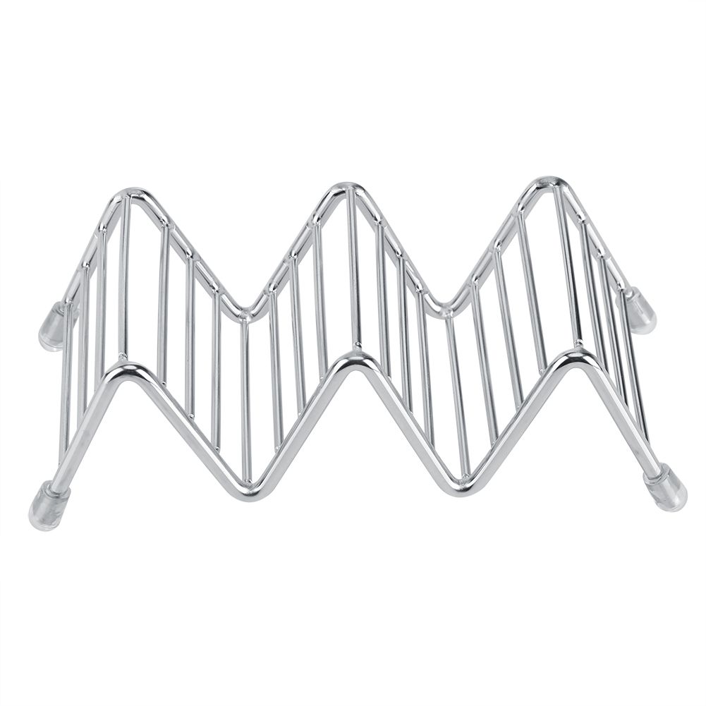 Wave Shape Stainless Steel Mexican Taco Holder Display Stand Shell Rack 2-3 Slot