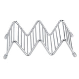 Wave Shape Stainless Steel Mexican Taco Holder Display Stand Shell Rack 2-3 Slot - Front View