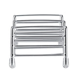 Wave Shape Stainless Steel Mexican Taco Holder Display Stand Shell Rack 2-3 Slot - Rear View