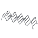 Wave Shape Stainless Steel Mexican Taco Holder Display Stand Shell Rack 4-5 Slot - Top-Down View