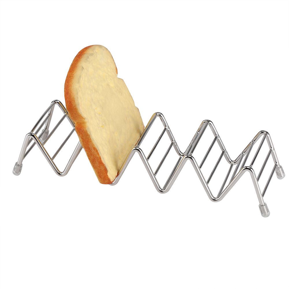 Wave Shape Stainless Steel Mexican Taco Holder Display Stand Shell Rack 4-5 Slot
