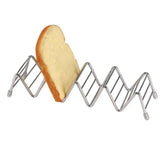 Wave Shape Stainless Steel Mexican Taco Holder Display Stand Shell Rack 4-5 Slot - 45-Degree Angle