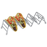 Wave Shape Stainless Steel Mexican Taco Holder Display Stand Shell Rack 4-5 Slot