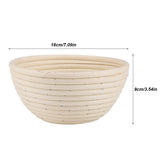 European style Cane Round Bread Dough Rising Rattan Basket 18 x 9 cm