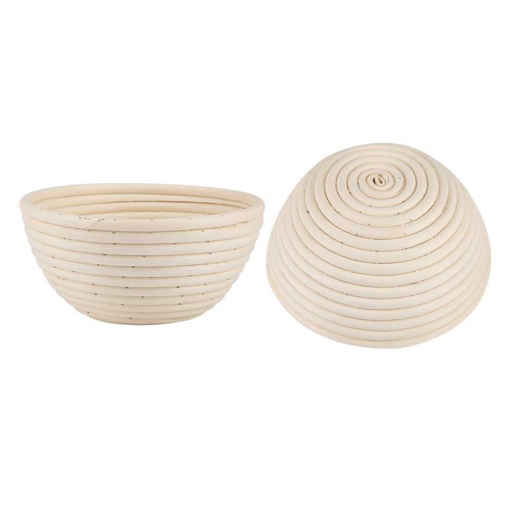 European style Cane Round Bread Dough Rising Rattan Basket 18 x 9 cm