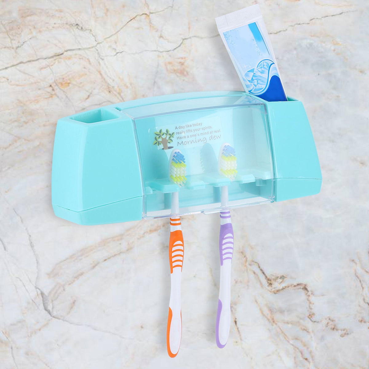 Toothbrush Holder Storage Box Tooth Brush Holder Organizer Bathroom Blue