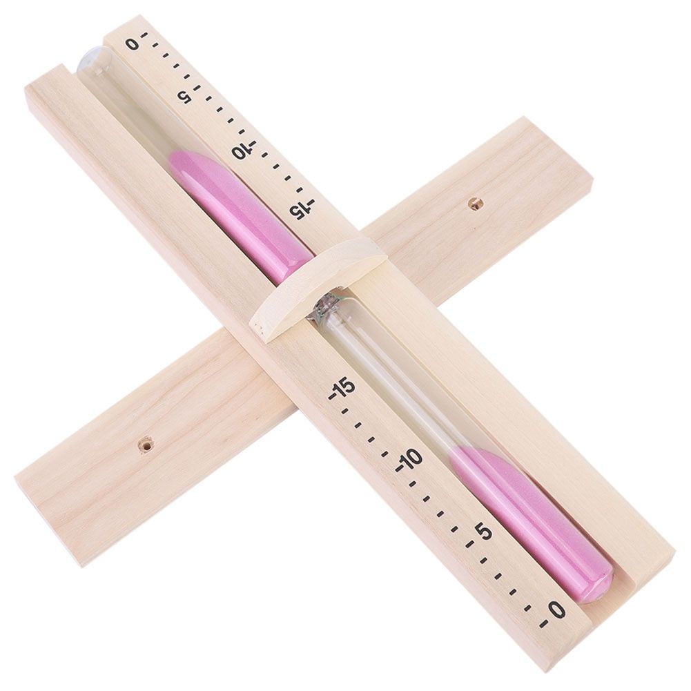 15 Minutes Sauna Room Sand Clock Glass Timer WallMounted Wooden Hourglass with Pink Sands