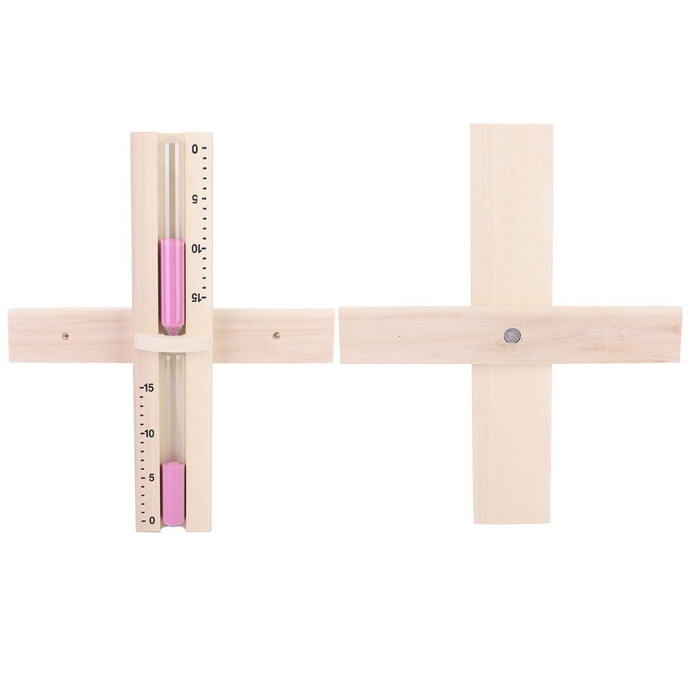 15 Minutes Sauna Room Sand Clock Glass Timer WallMounted Wooden Hourglass with Pink Sands