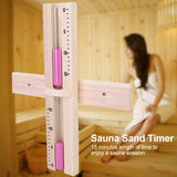 15 Minutes Sauna Room Sand Clock Glass Timer WallMounted Wooden Hourglass with Pink Sands
