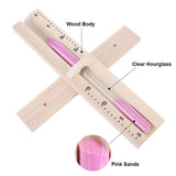 15 Minutes Sauna Room Sand Clock Glass Timer WallMounted Wooden Hourglass with Pink Sands