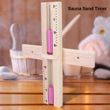15 Minutes Sauna Room Sand Clock Glass Timer WallMounted Wooden Hourglass with Pink Sands