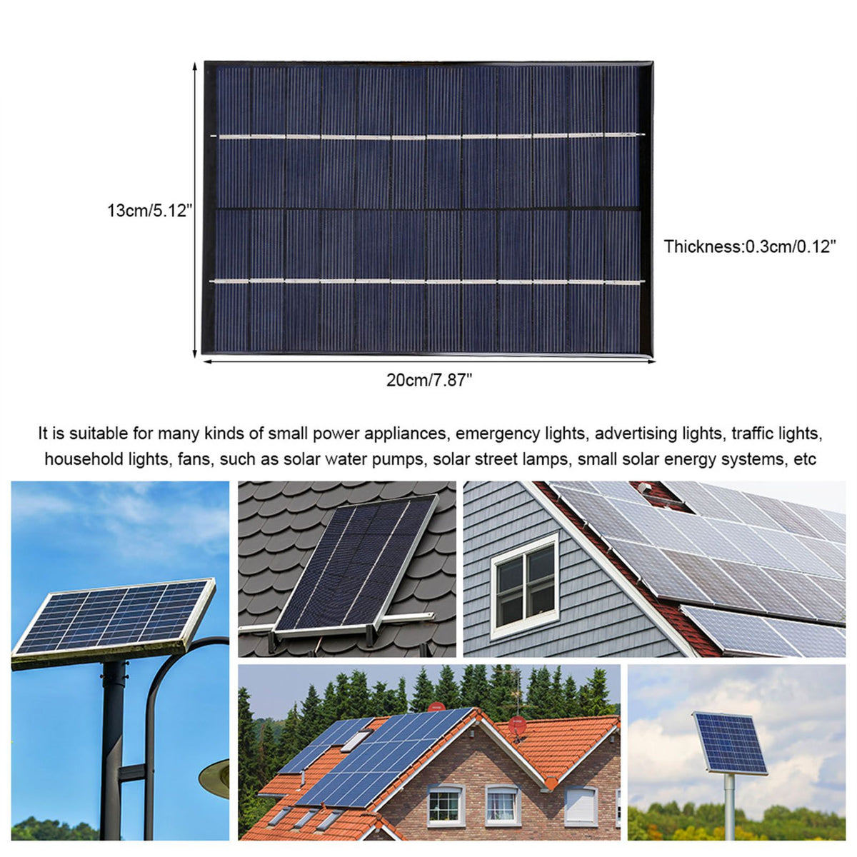 4.2W 12V Mini Portable Polysilicon Solar Panel DIY Power Module Battery Charger