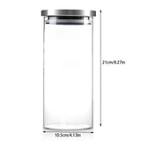 1000ml Glass Storage Jar Coffee Beans Kitchen Food Container Stainless Steel Lid - 45-Degree Angle