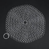 Stainless Steel Chainmail Scrubber Rust Proof Scraper Cleaner for Cast Iron Pan Pot Cookware - Rear View