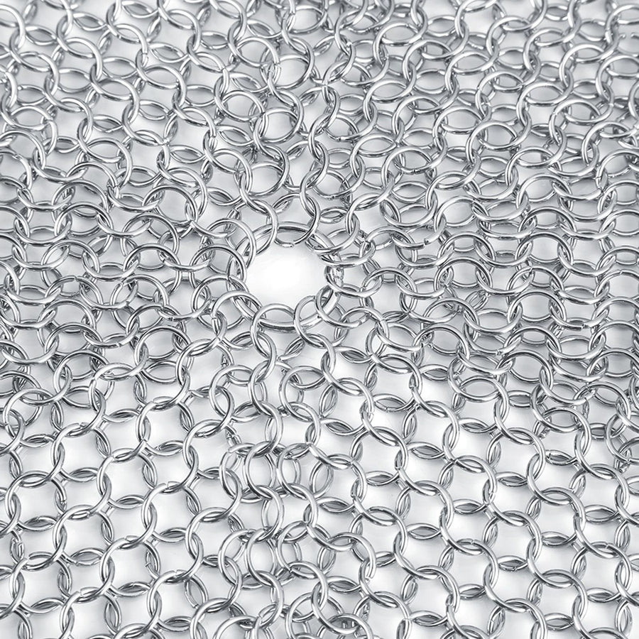 Stainless Steel Chainmail Scrubber Rust Proof Scraper Cleaner for Cast Iron Pan Pot Cookware