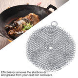 Stainless Steel Chainmail Scrubber Rust Proof Scraper Cleaner for Cast Iron Pan Pot Cookware