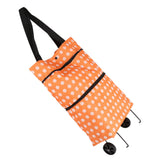 Oxford Cloth Material Foldable Dual Purpose Wheel Rolling Shopping Bag - Side View