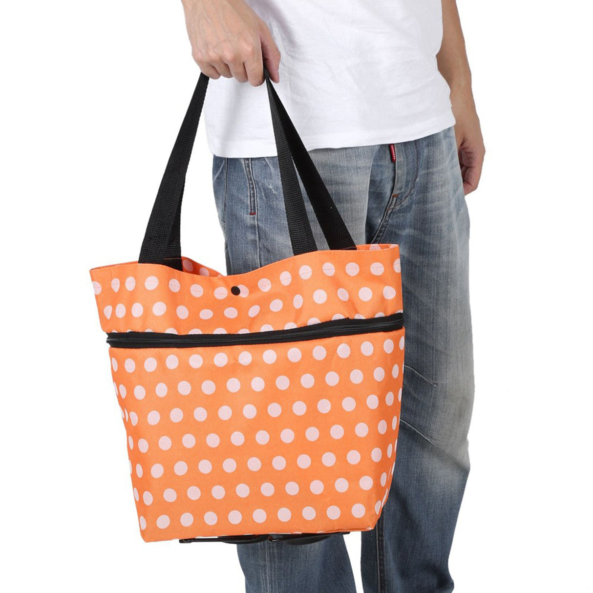 Oxford Cloth Material Foldable Dual Purpose Wheel Rolling Shopping Bag