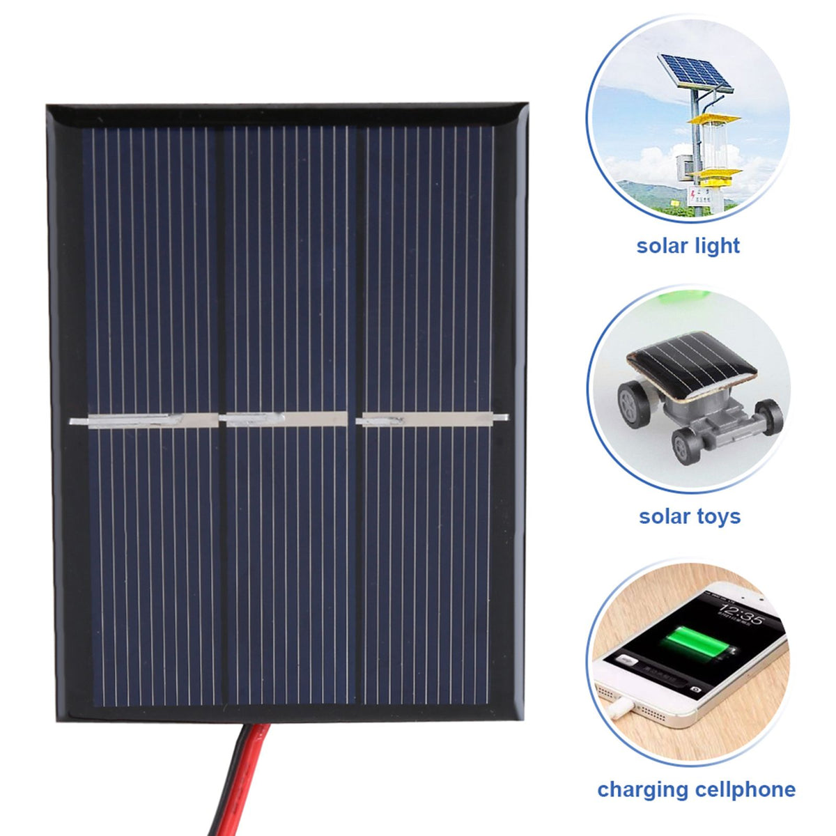 2pcs 0.65W 1.5V Mini Portable Solar Panel DIY Power Module Battery Charger