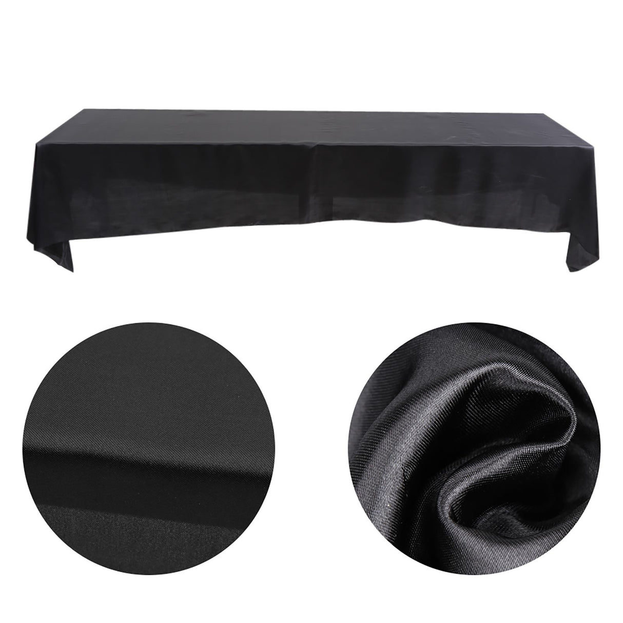 145x320cm Rectangle Tablecloth Table Cover Stain resistant Banquet Wedding Party Decor Black
