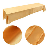 145x320cm Rectangle Tablecloth Table Cover Stain resistant Banquet Wedding Party Decor Gold - Low Angle