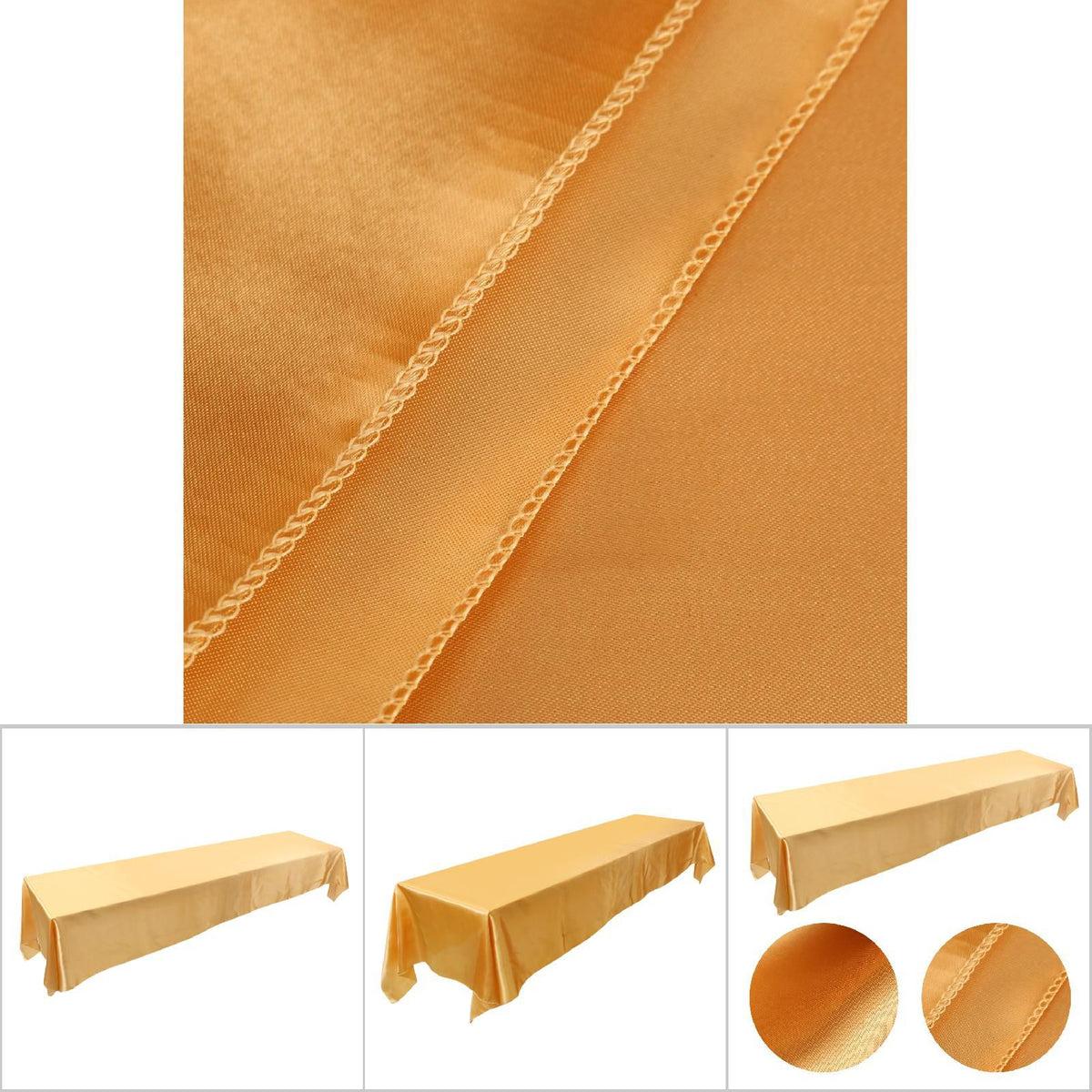145x320cm Rectangle Tablecloth Table Cover Stain resistant Banquet Wedding Party Decor Gold