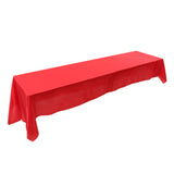 145x320cm Rectangle Tablecloth Table Cover Stain resistant Banquet Wedding Party Decor Red - Top-Down View