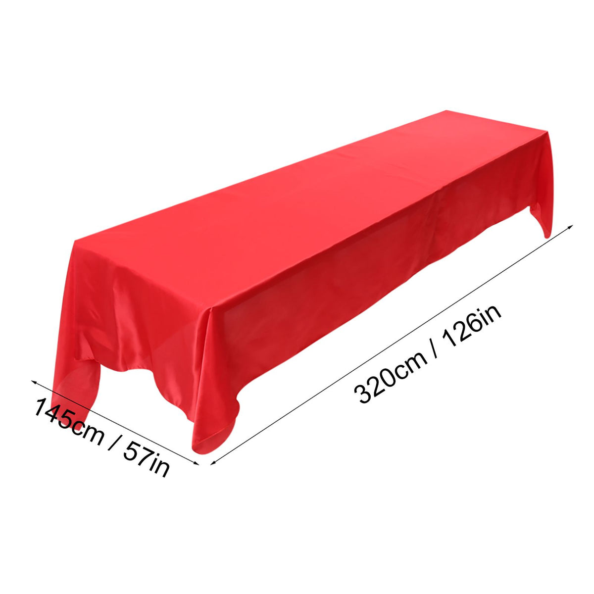 145x320cm Rectangle Tablecloth Table Cover Stain resistant Banquet Wedding Party Decor Red