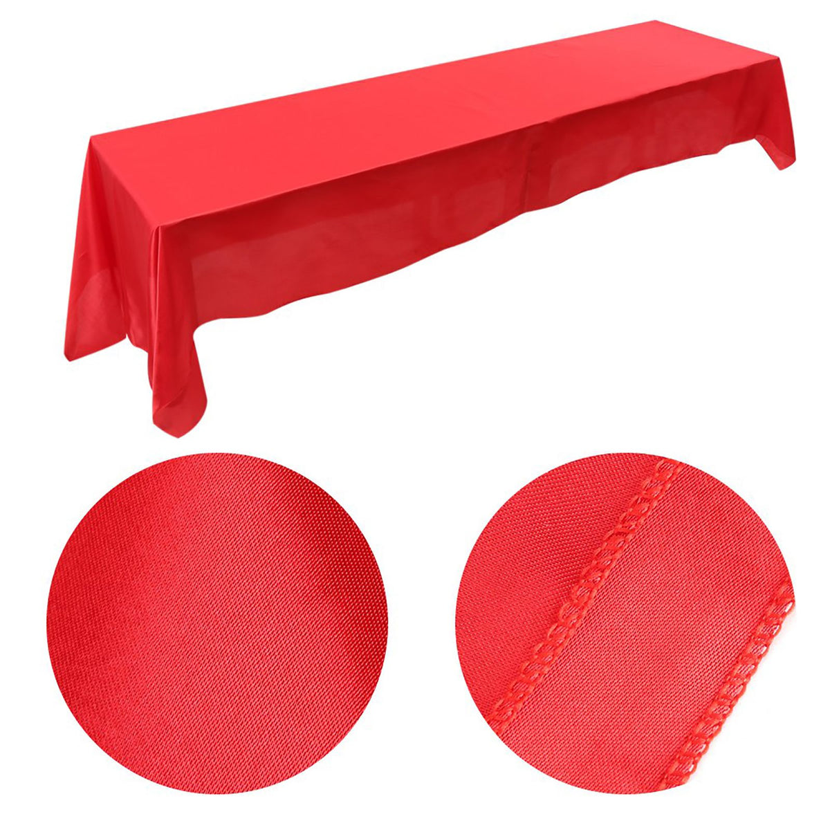 145x320cm Rectangle Tablecloth Table Cover Stain resistant Banquet Wedding Party Decor Red