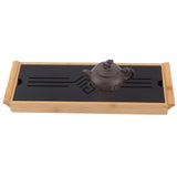 Bamboo Tea Tray Cup Plate Traditional Chinese Style Serving Tray Kung Fu Tea Accessory - Top-Down View
