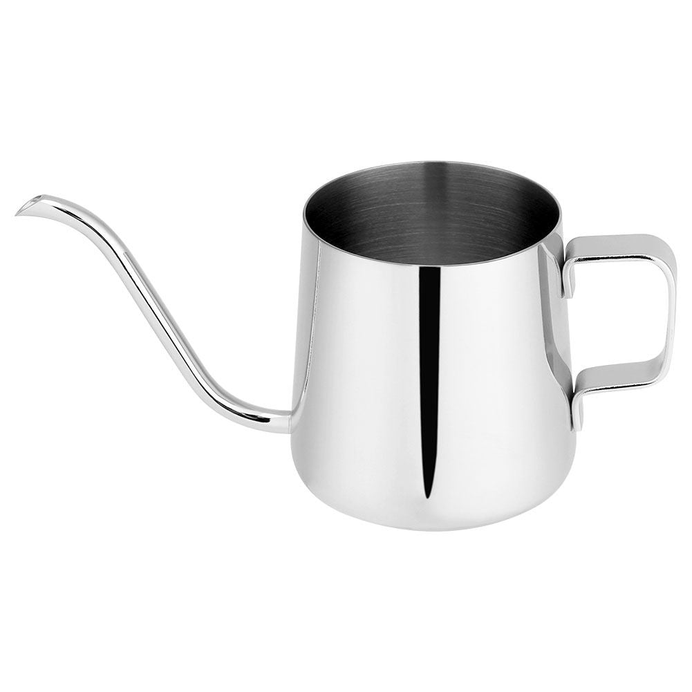Stainless Steel Drip Coffee Pot Long Gooseneck Spout Kettle Cup Tea Tool (Silver 350mL)