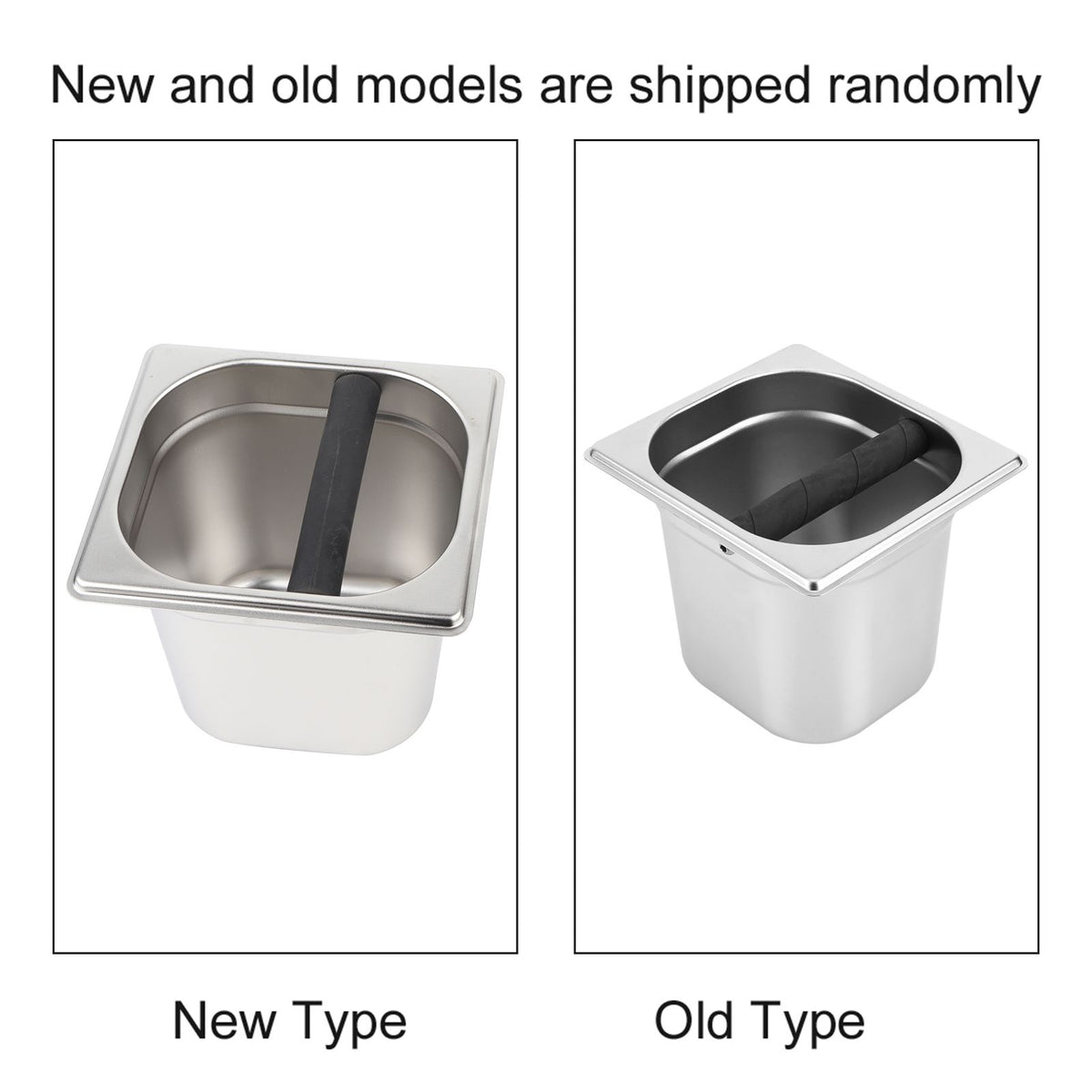 Stainless Steel Espresso Knock Box Container with Rubber Bar for Coffee Machine L