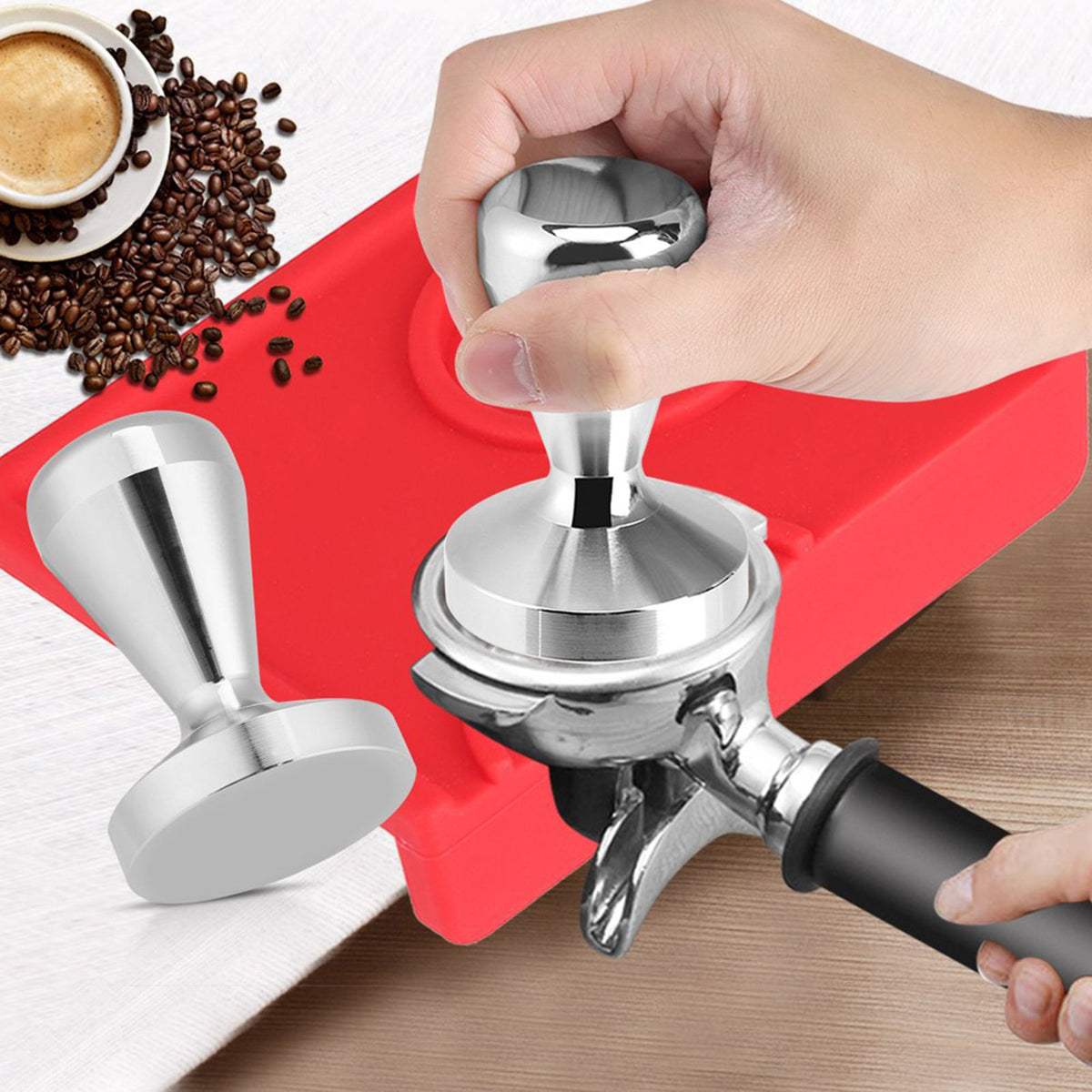 57.5mm/49mm Stainless Steel Coffee Tamper Flat Base Espresso Beans Press Tool 49mm