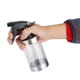 Stainless Steel&Acrylic Transparent Water Spray Bottle Trigger Sprinkle Plant Watering Can Pot - Rear View