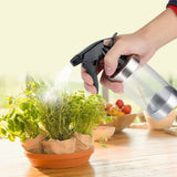 Stainless Steel&Acrylic Transparent Water Spray Bottle Trigger Sprinkle Plant Watering Can Pot