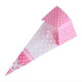 50 Piece Clear Cone Shaped Treat Popcorn Bags Treat Bags Cellophane Candy Bags with Twist Ties