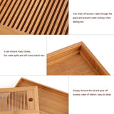 Bamboo Tea Tray Chinese Gongfu Tea Mini Serving Table for Teahouse Home Office