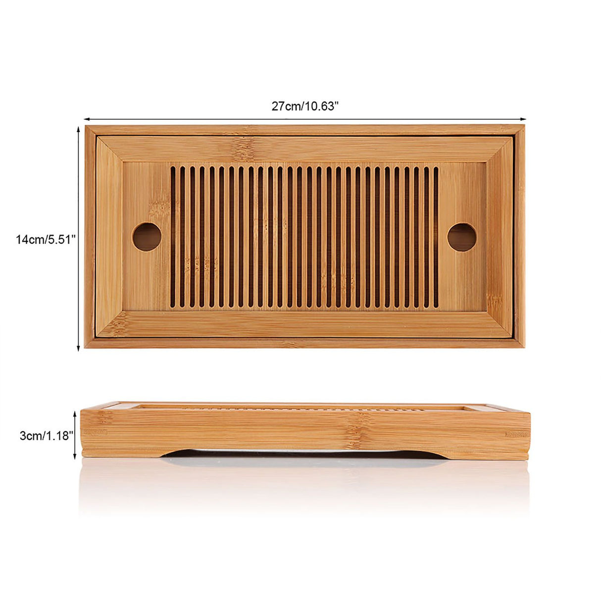 Bamboo Tea Tray Chinese Gongfu Tea Mini Serving Table for Teahouse Home Office